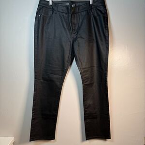 Laura Clement Faux Leather Pants Black Women's Size 18 NWOT